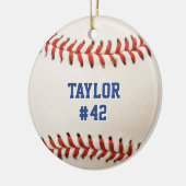 Baseball Sport Player Name Team Number Kerstmis Keramisch Ornament (Links)