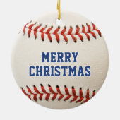 Baseball Sport Player Name Team Number Kerstmis Keramisch Ornament (Achterkant)