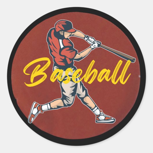 Baseball Sport Ronde Sticker (Voorkant)