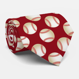 Baseball Sport Thema Pattern Coach Red Stropdas