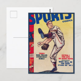  Baseball Sportretro Baseball Player Briefkaart