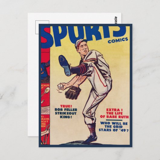  Baseball Sportretro Baseball Player Briefkaart (Voorkant / Achterkant)