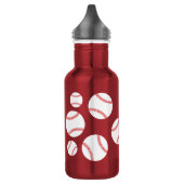 Baseball Sports Cute Kids Bouteille d'eau avec nom (Gauche)