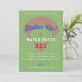 Baseball Sports Game Watch Party Invitation (Debout devant)