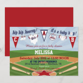 Baseball Sports Thmed Baby shower Kaart (Voorkant / Achterkant)