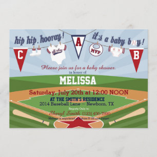 Baseball Sports Thmed Baby shower Kaart