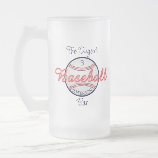 Baseball Sports Verre Frosted Beer Mug (Gauche)