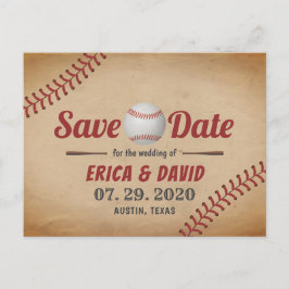  Baseball Sports Wedding Save the Date Aankondigingskaart