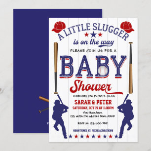 Baseball, sportthema, Baby shower met paar Kaart