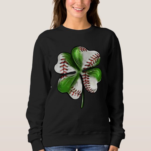 Baseball St Patrick s Day Four Leaf C Irish Men Bo Trui (Voorkant)