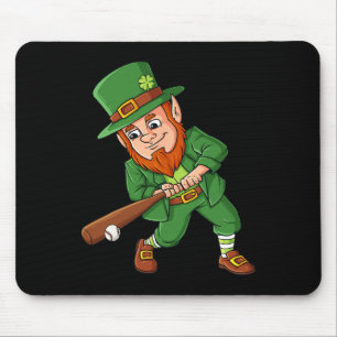 Baseball St Patricks Day Leprechaun Hitter Batter Muismat