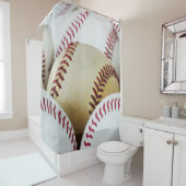 Baseball Stack Close-up Foto Douchegordijn (In situ)