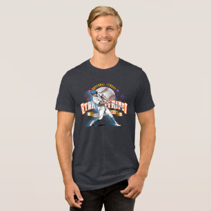 Baseball Stars & Stripes (D. mode) Mannen Tri-Blend Shirt