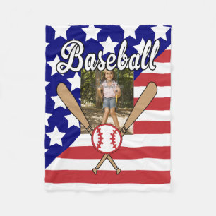 Baseball sterren en strepen foto-lijst fleece deken