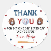Baseball Sticker Labels Birthday Baby shower (Voorkant)