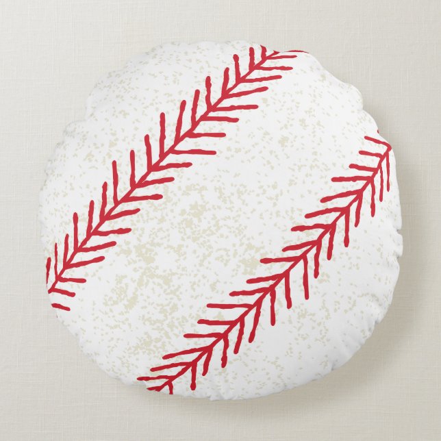 Baseball Stitch 16-inch rond Sierkussen Rond Kussen (Voorkant)