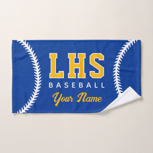 Baseball Stitches Custom Sport Towel Team Initials (Serviette à main)