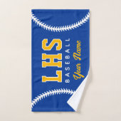 Baseball Stitches Custom Sport Towel Team Initials (Serviette à main)
