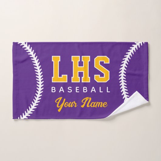 Baseball Stitches Custom Sport Towel Team Initials (Serviette à main)