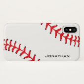Baseball Stitching Design iPhone X Coque (Dos (Horizontal))