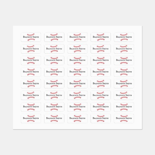 Baseball Stitching Design Name Labels (Vel)