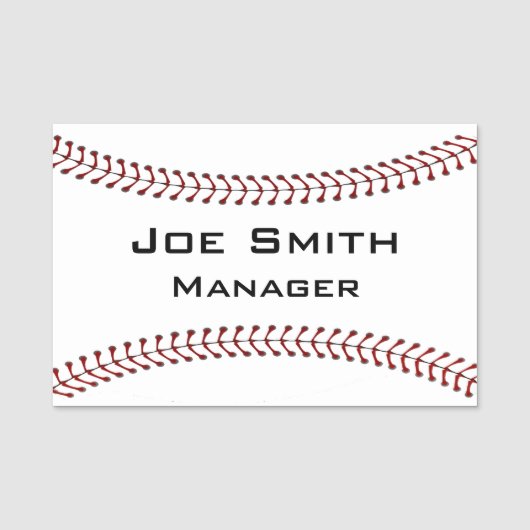 Baseball Stitching Design Name Tag (Voorkant)
