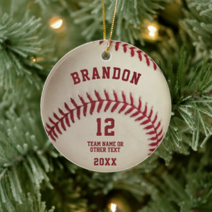  Baseball Stitching Foto gepersonaliseerd Keramisch Ornament
