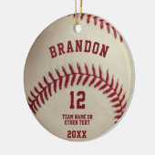  Baseball Stitching Foto gepersonaliseerd Keramisch Ornament (Links)
