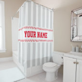 Baseball Stitching Sport met de naam Stripes Douchegordijn (In situ)