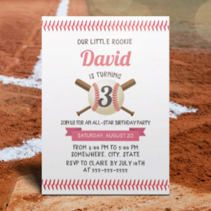 Baseball Stitching Sports Thema Birthday Party Kaart