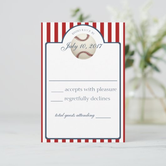 Baseball Stripes Response Kaart (Staand voorkant)