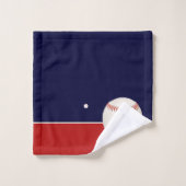 Baseball sur Navy Blue Name Salle de sport Garçons (Gant de toilette)