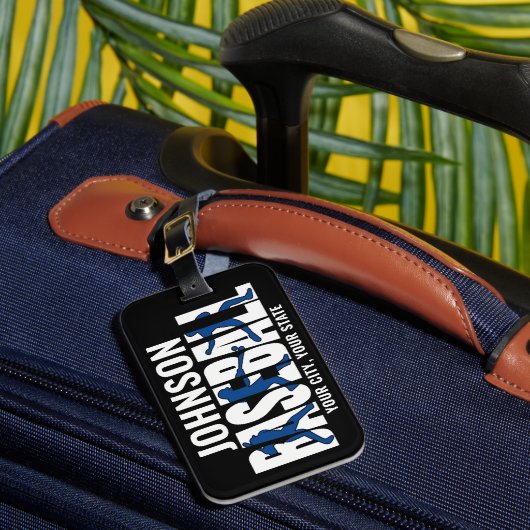 Baseball Team ADD NAAM Kampioen Speler Bagagelabel (Voorkant Insitu 1)