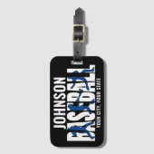 Baseball Team ADD NAAM Kampioen Speler Bagagelabel (Voorkant (verticaal))