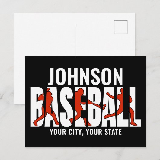 Baseball Team ADD NAAM Kampioen Speler Briefkaart (Voorkant / Achterkant)
