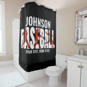 Baseball Team ADD NAAM Kampioen Speler Douchegordijn (In situ)