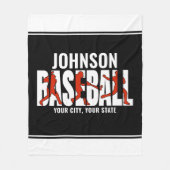 Baseball Team ADD NAAM Kampioen Speler Fleece Deken (Voorkant)