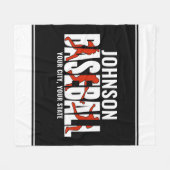 Baseball Team ADD NAAM Kampioen Speler Fleece Deken (Voorkant (Horizontaal))