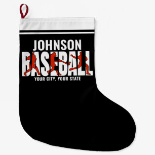 Baseball Team ADD NAAM Kampioen Speler Grote Kerstsok