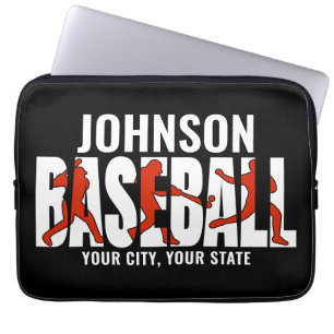 Baseball Team ADD NAAM Kampioen Speler Laptop Sleeve