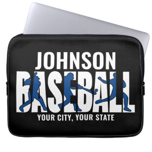 Baseball Team ADD NAAM Kampioen Speler Laptop Sleeve