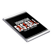 Baseball Team ADD NAAM Kampioen Speler Notitieboek (Rechterzijde)