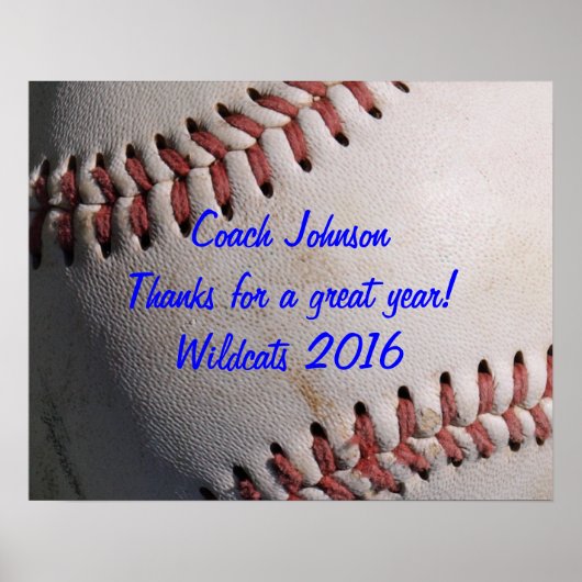 Baseball Team Coach Gift Poster (Voorkant)