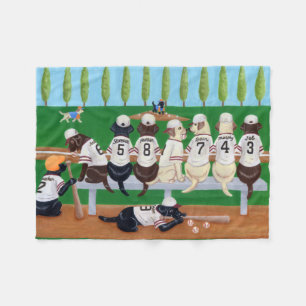 Baseball Team Labradors Fleece Deken