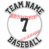 Baseball Team Name en het  Aantal van de Speler va Sticker (Voorkant)