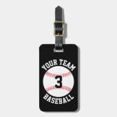 Baseball Team Name en Player Number Baseball Bag Bagagelabel (Voorkant verticaal)