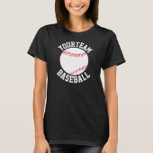 Baseball Team, Player Name & Number Womens T-Shirt (Voorkant)