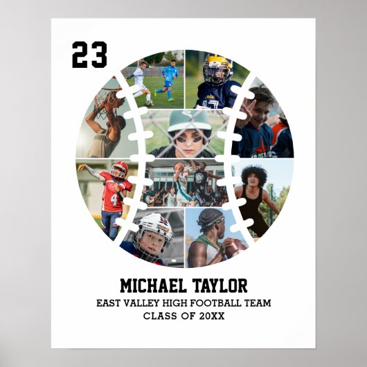Baseball Team Senior Afstuderen Gift Foto Collage Poster (Voorkant)