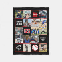 Baseball Team Senior Night Custom Photo Black Red