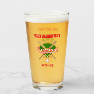 Baseball Team Speler Sport Lounge Pint Bier Soda Glas